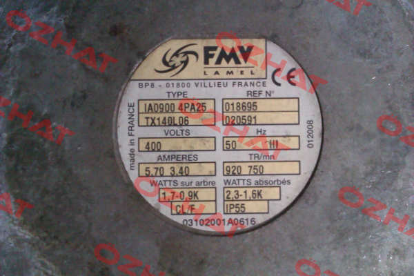 IA0900 4PA25 TX140L06 400V50HZ # 5001018695 FMV-Lamel (now Ziehl Abegg)