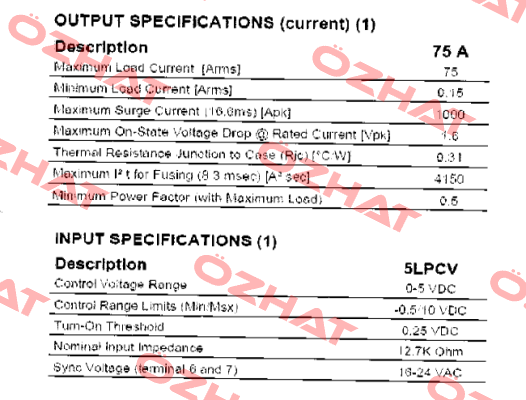5LPCV2475 5 VDC  Crydom
