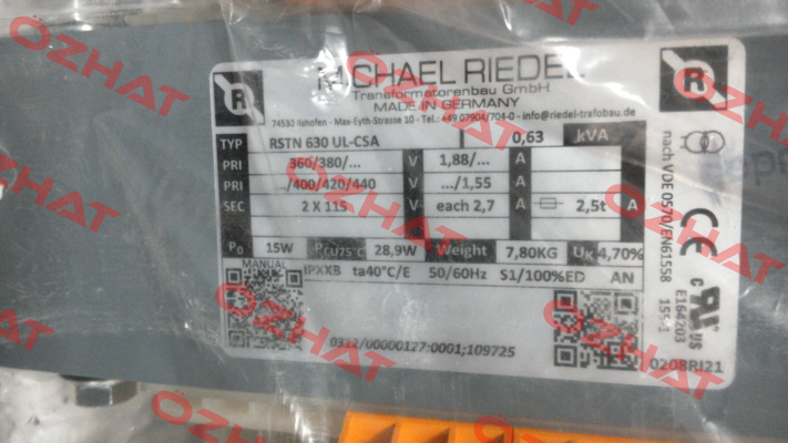 RSTN630 Sonder Michael Riedel Transformatorenbau