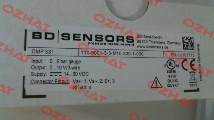DMP 331 (110-6001-3-3-M10-300-1-000) Bd Sensors
