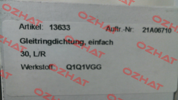 mechanical seal for KB20S 30.0 VA Wangen