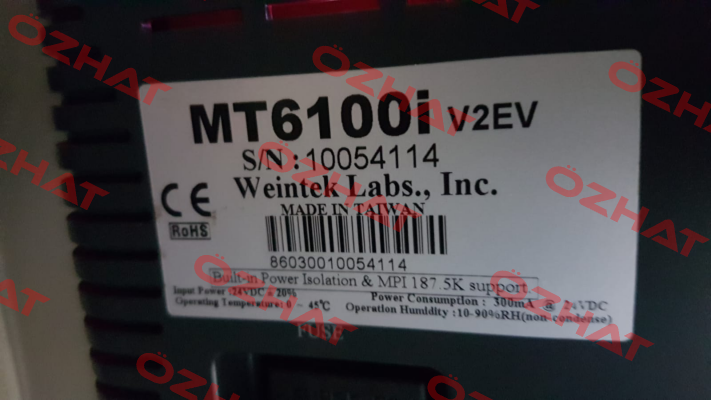 MT6100I V2EV -obsolete, alternative - MT8102iE  Weintek