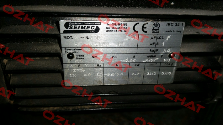HBV 90LA 2 230.400-50 B5 Seimec (Rossi)