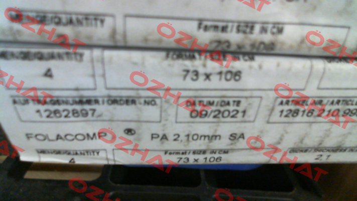 Folacomp PA 1060 x 730 x 2,10 mm Folex