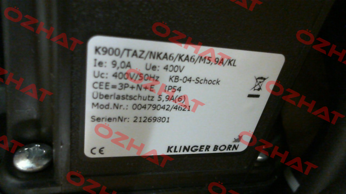 P/N: 0047.9042, Type: K900/TAZ/NKA6/KA6/M5,9A/KL Klinger Born
