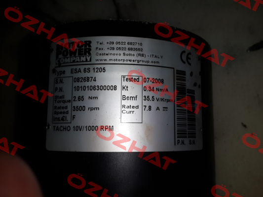 TYPE ESA 6S 1205 (OEM) Motor Power