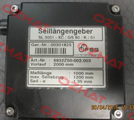 SL3001/XQ/GS80/K/01 (5932Z50-002.103) FSG Fernsteuergeräte