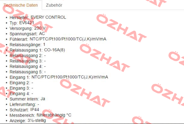 Typ EV6421 230V  EVCO - Every Control