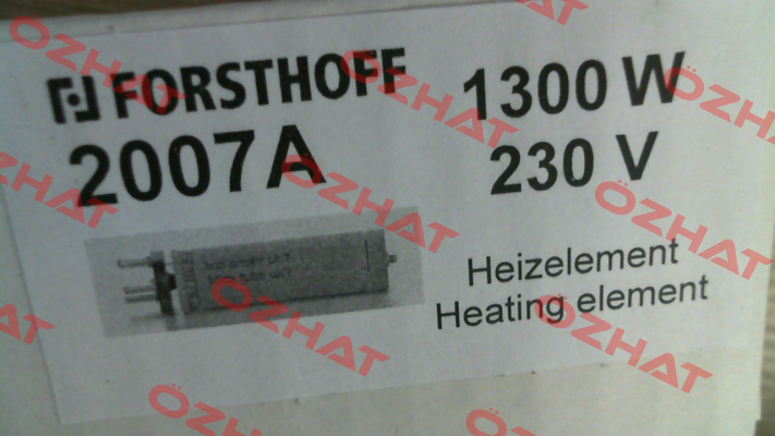 2007A / Heating element 1300 W 230 V type K Forsthoff