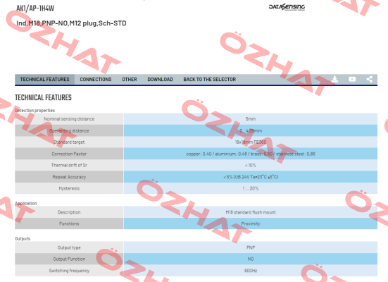 AK1/AP-1H4W Micro Detectors / Diell (now Datasensing)