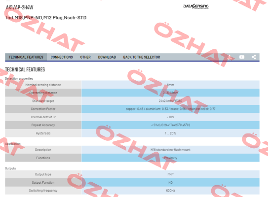 AK1/AP-2H4W Micro Detectors / Diell (now Datasensing)