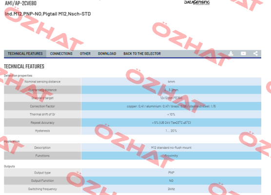 AM1/AP-2CVE80 Micro Detectors / Diell (now Datasensing)