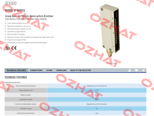 BX80S/10-0H6XLS Micro Detectors / Diell (now Datasensing)