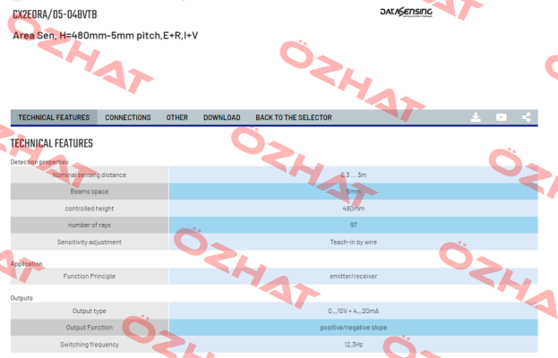 CX2E0RA/05-048VTB Micro Detectors / Diell (now Datasensing)