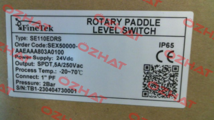 Type: SE110EDRS, Order code: SEX50000-AAEAAA803A0100 Finetek
