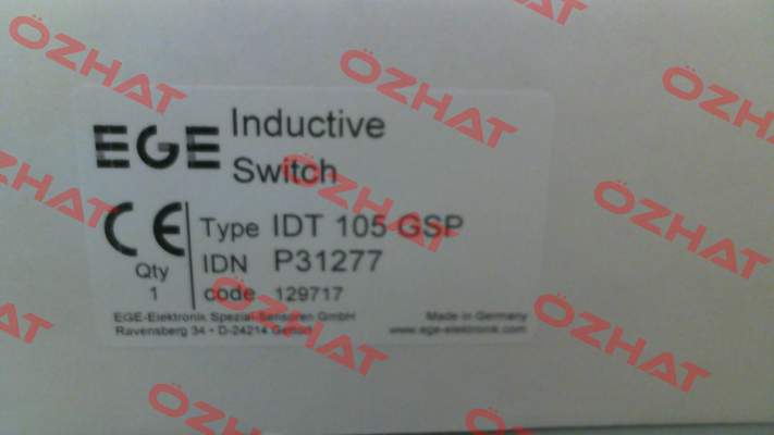 p/n: P31277, Type: IDT 105 GSP Ege