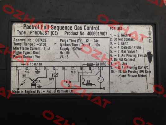 E41-01600-06,  P16 DI,  400601/V07 Pactrol