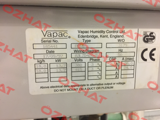 PCM3N-3WA Vapac