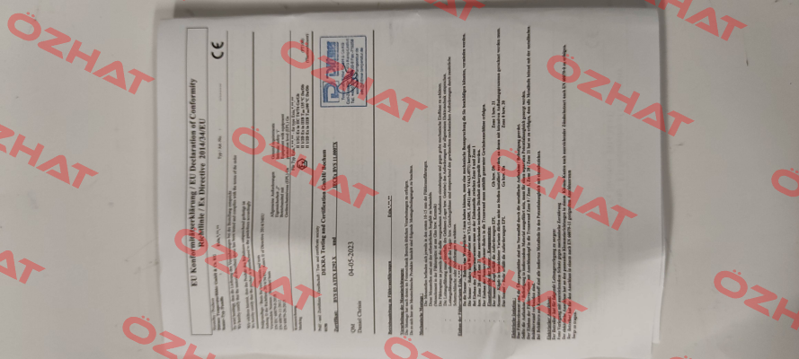 Manufacture Certificate Dittmer