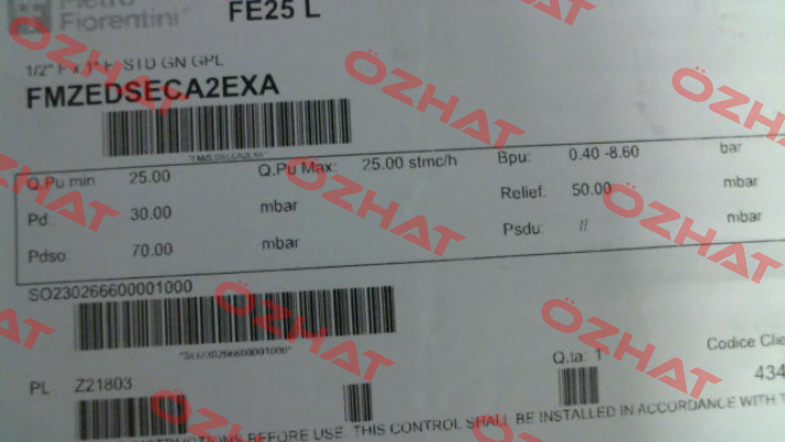 FMZEDSECA2EXA /  S/N 201506514466 Pietro Fiorentini