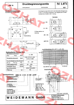 DBD10-Z10-F140-ARV/BRV Weidemann